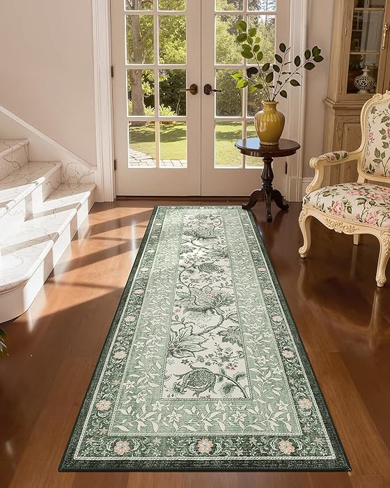 GarveeHome Sage Green 2x6 Washable Kitchen Runner Rugs Non Slip Provence Vintage Boho Cottage Lon... | Amazon (US)