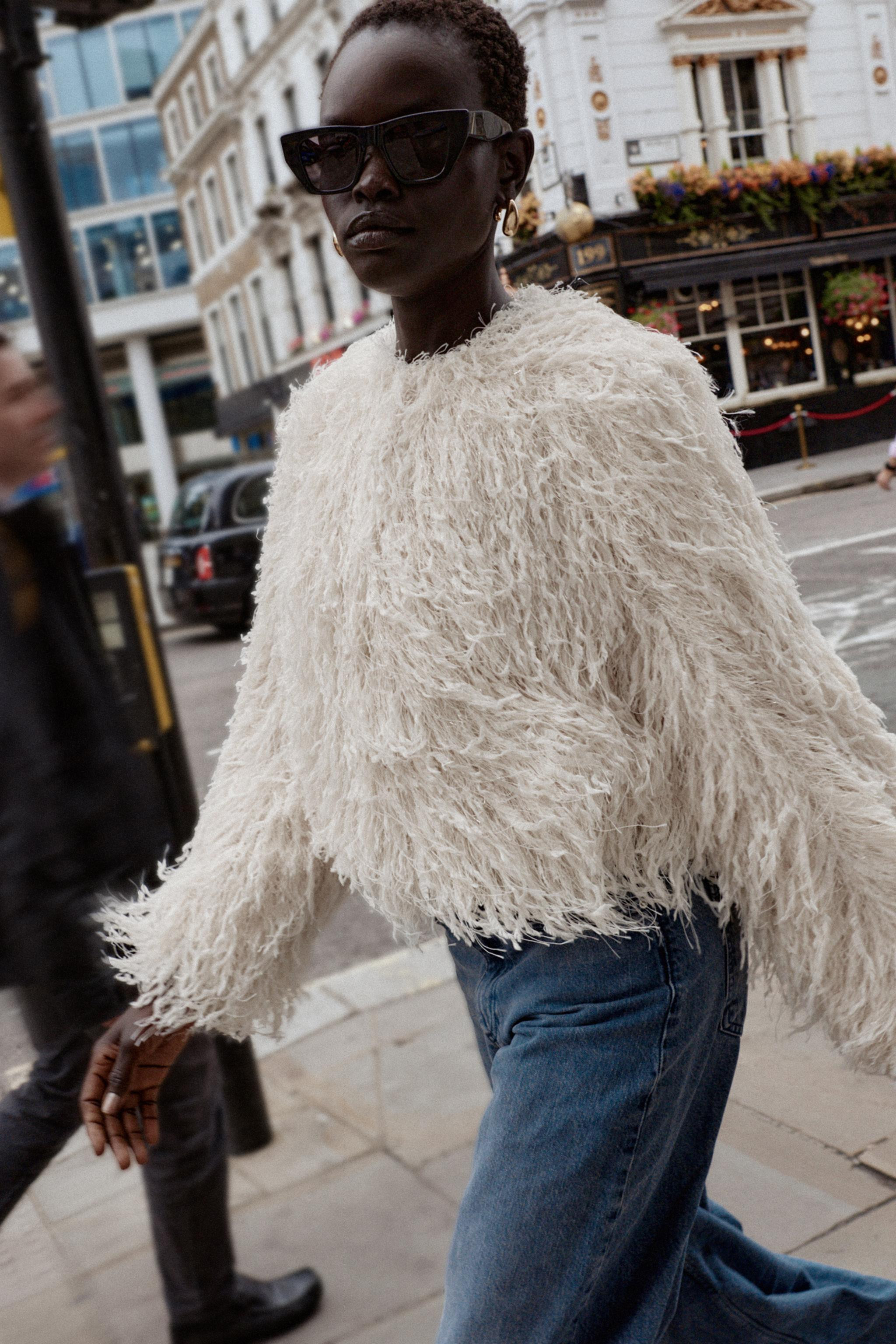 FEATHER FRINGE METALLIC THREAD JACKET | Zara US