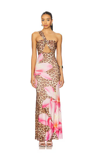 Kyree Maxi Dress in Leopard Floral | Revolve Clothing (Global)