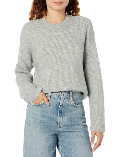 GAP Womens Forevercozy Ribbed Sweater Lt Heather Grey Shine L | Amazon (US)