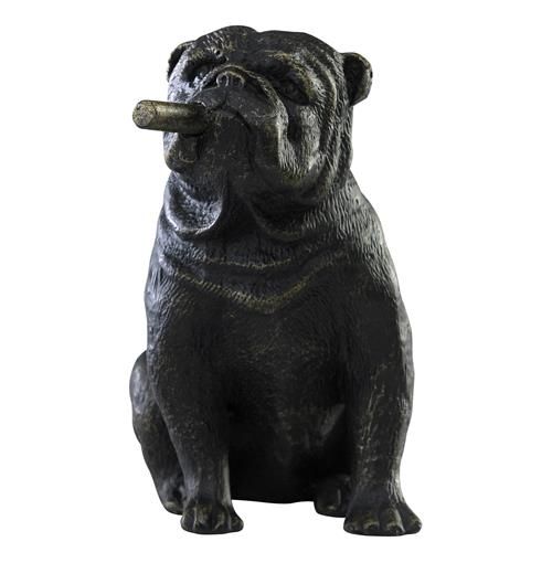Grady The Bulldog Smoking Cigar Sculpture | Kathy Kuo Home