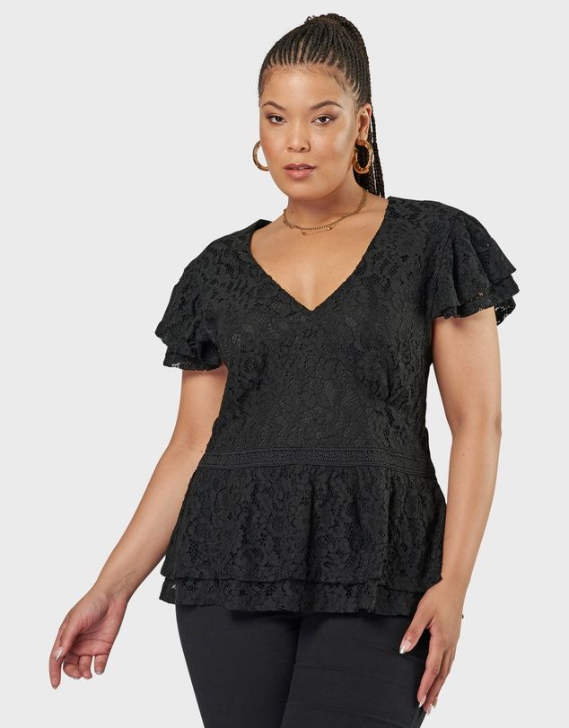 Daisy Lace Peplum Top | THE ICONIC (AU & NZ)