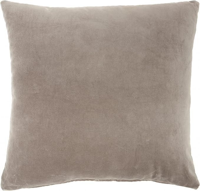 HomeRoots Taupe Soft Velvet Accent Throw Pillow | Amazon (US)