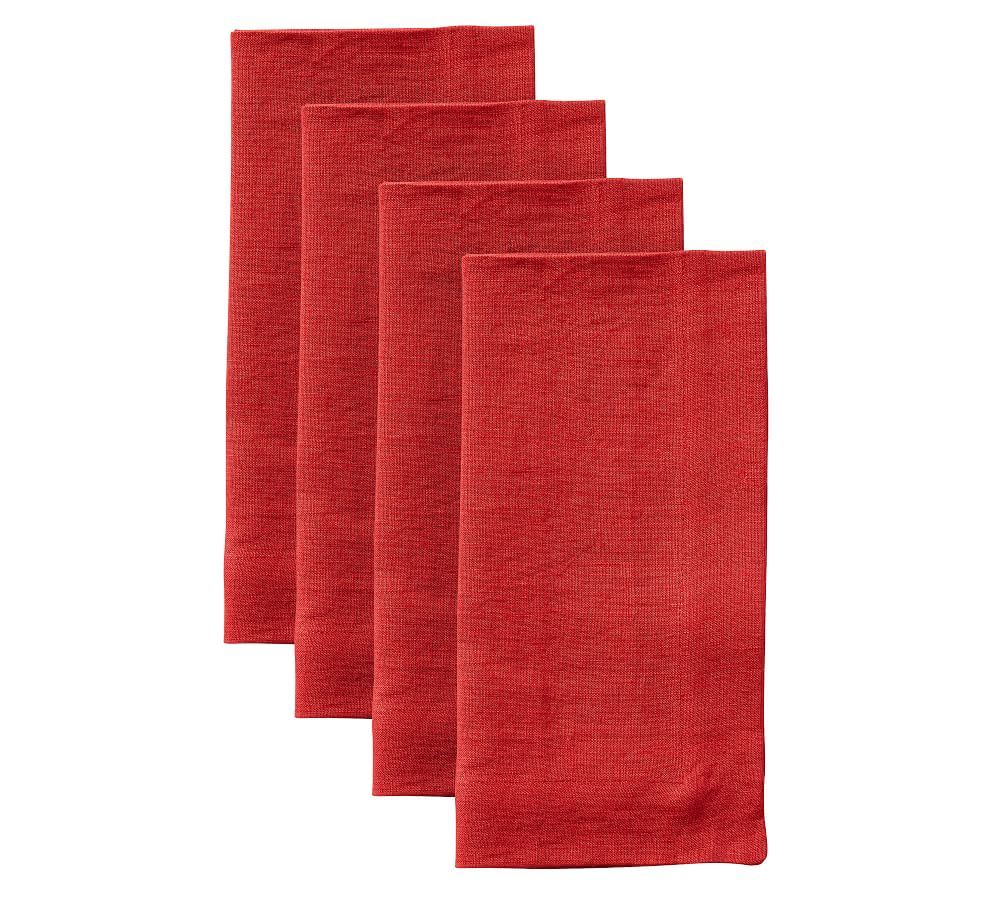 Mason Oversized Linen Napkins, Set of 4 - Red | Pottery Barn (US)