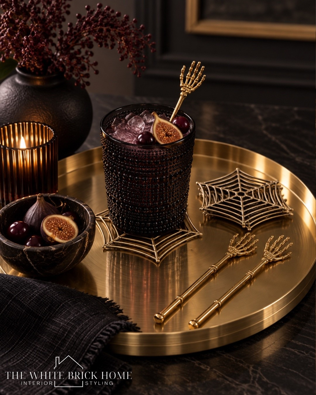 Moody, elevated, and just spooky enough - the perfect barware line up for serving up Halloween cocktails in style. 

Classy Halloween bar cart ideas, moody Halloween cocktails, gold barware, elevated spooky decor for a chic Halloween party, Halloween party, Halloween party barware, black and gold, Anthropologie, terrain, Amazon, pottery barn, Halloween party decor, Halloween, Halloween bartending, Halloween party design, Halloween party decor ideas, Halloween ideas, party decor, party, Amazon Halloween party

#LTKHome #LTKSeasonal #LTKfoodie