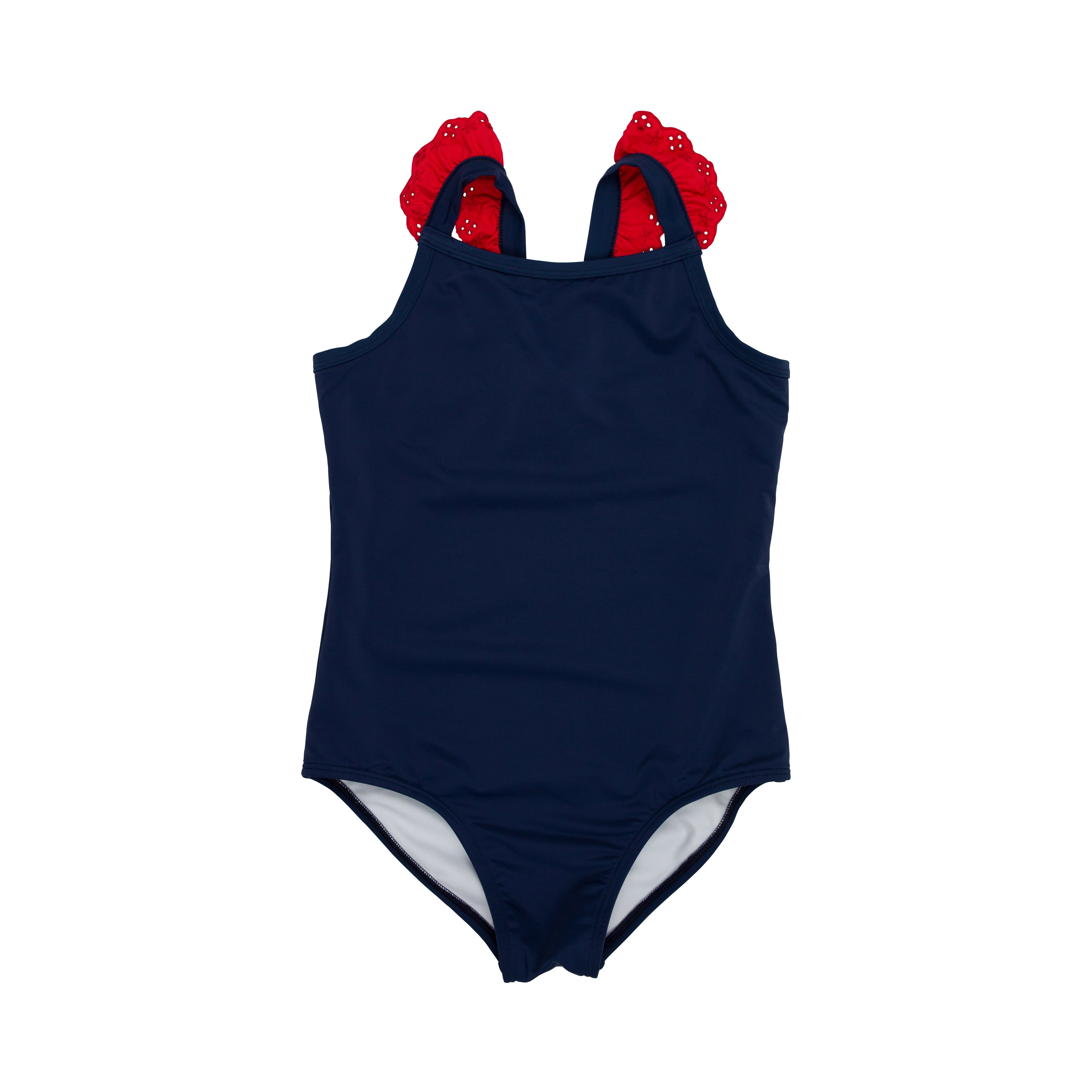 Long Bay Bathing Suit - Nantucket Navy with Richmond Red | The Beaufort Bonnet Company