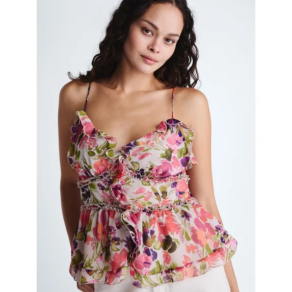 Scoop Women's and Women's Plus Ruffle Camisole Tank Top, Sizes XS-4X | Walmart (US)
