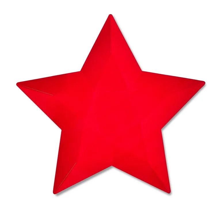 Patriotic Red Star-Shaped Paper Plates, 8 Count, by Way To Celebrate | Walmart (US)