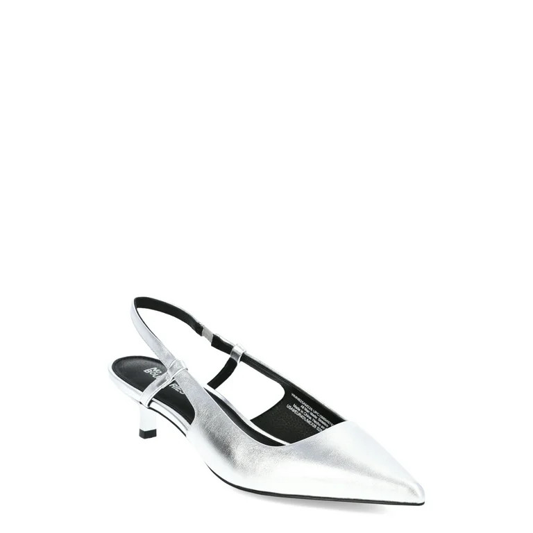 No Boundaries Women's Kitten Heel Slingback | Walmart (US)