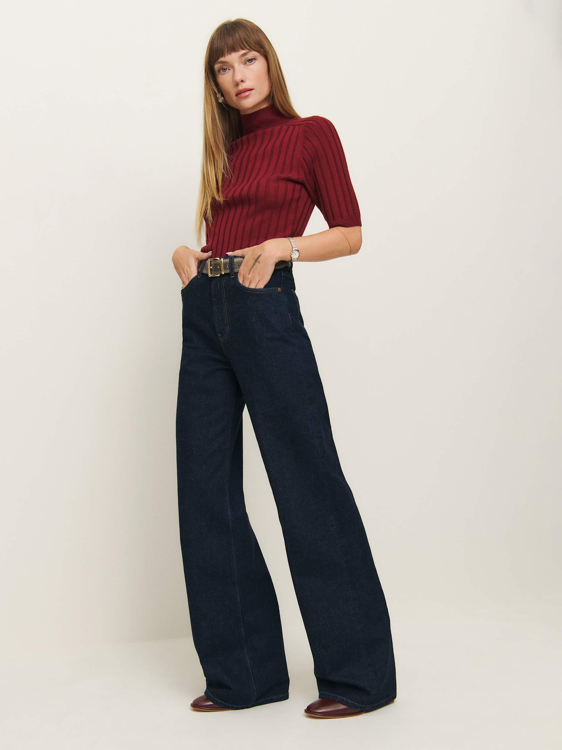 Cary High Rise Slouchy Wide Leg Jeans | Reformation (Global)