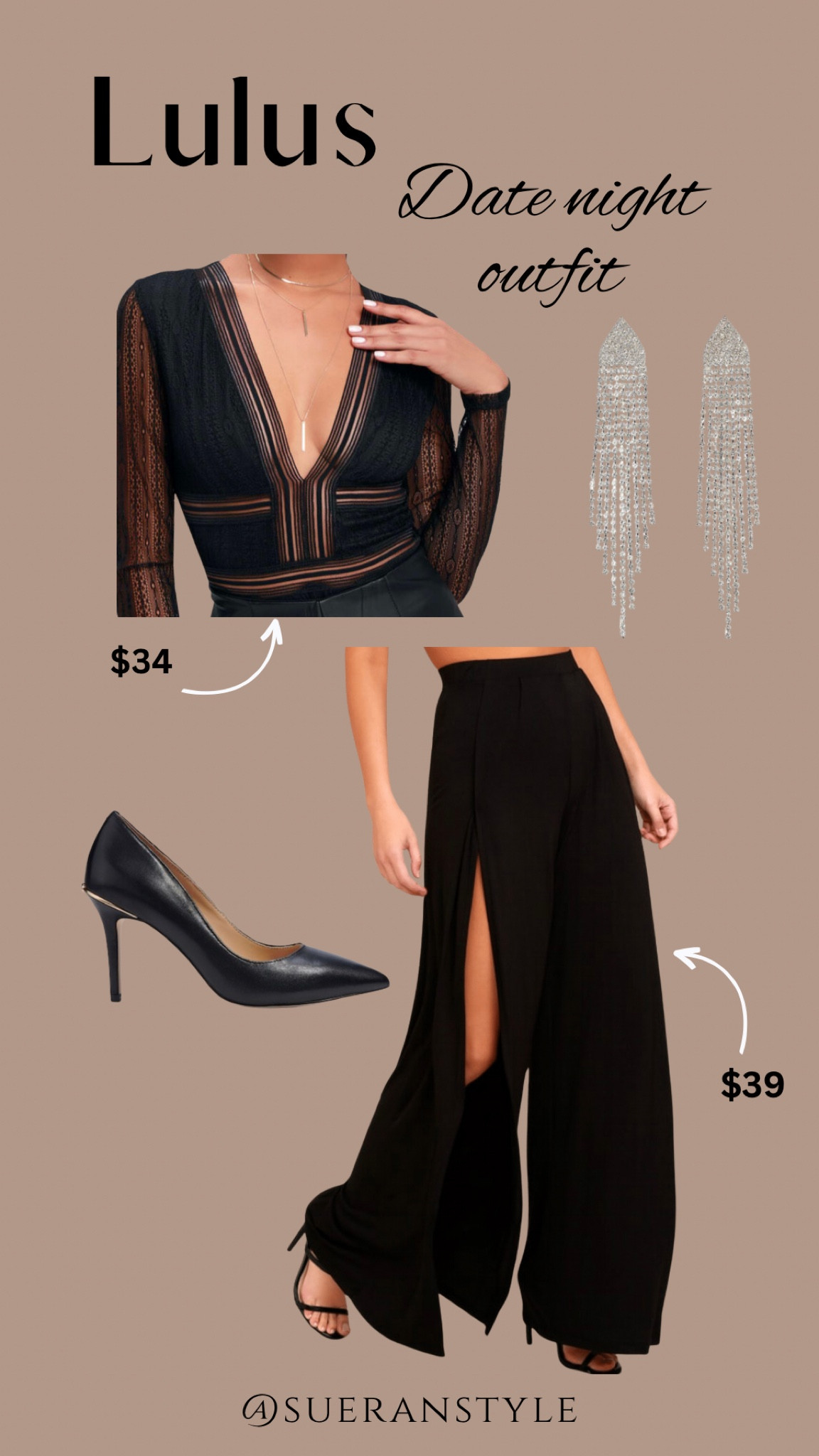 Valentine’s Day outfit info @lulus
Black, elegant outfit 
#valentinesdayoutfit #lulus #valentines

#LTKstyletip #LTKbeauty #LTKunder50