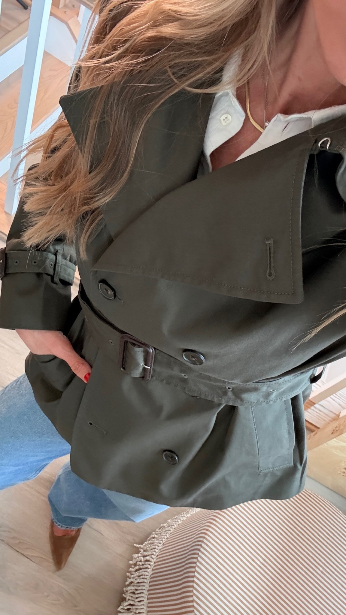 Layered spring OOTD with a cropped trench. 

#LTKootd #LTKgrwm #LTKSeasonal