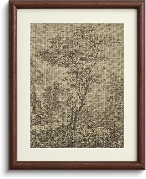 InSimSea Brown Framed Pastoral Tree Wall Art, Vintage Rustic Farmhouse Cottage Landscape Sketch P... | Amazon (US)