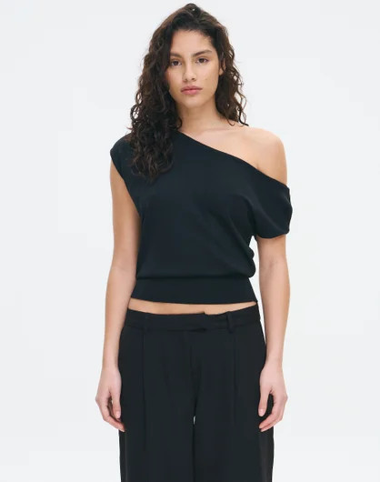 Off Shoulder Knit Relaxed Top in Black | Glassons AU | Glassons (Australia)