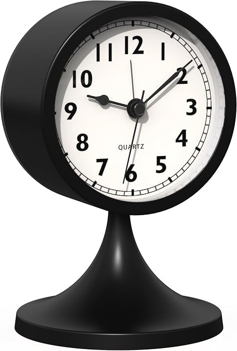 AYRELY\u00ae 3" Cute Analog Alarm Clock,Small Retro Table Clock Battery Operated,Slient Metal Des... | Amazon (US)