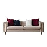 Acanva Modern Living Room Sofa Linen-Like Straight Arm, 92" W Couch, Beige | Amazon (US)