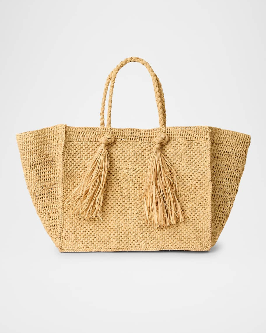 Lucas Large Tassel Straw Tote Bag | Neiman Marcus