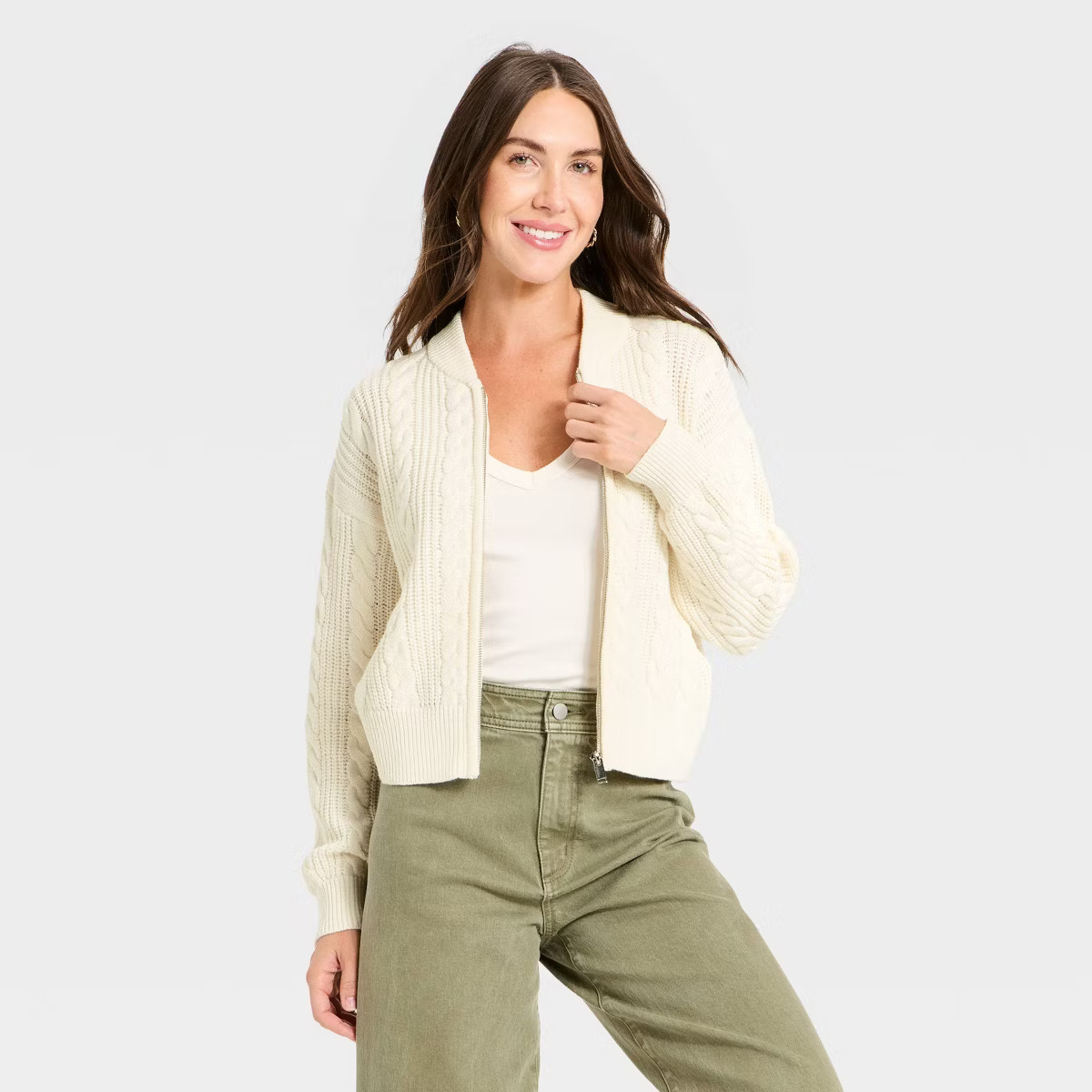 Women's Cable Full Zip Fashion Jacket - Universal Thread™ | Target