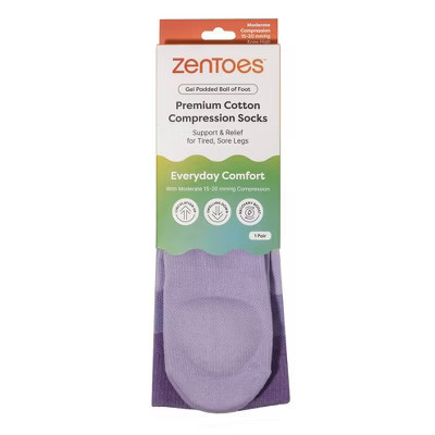 ZenToes Compression Gel Padded Socks - Small - Lilac | Target
