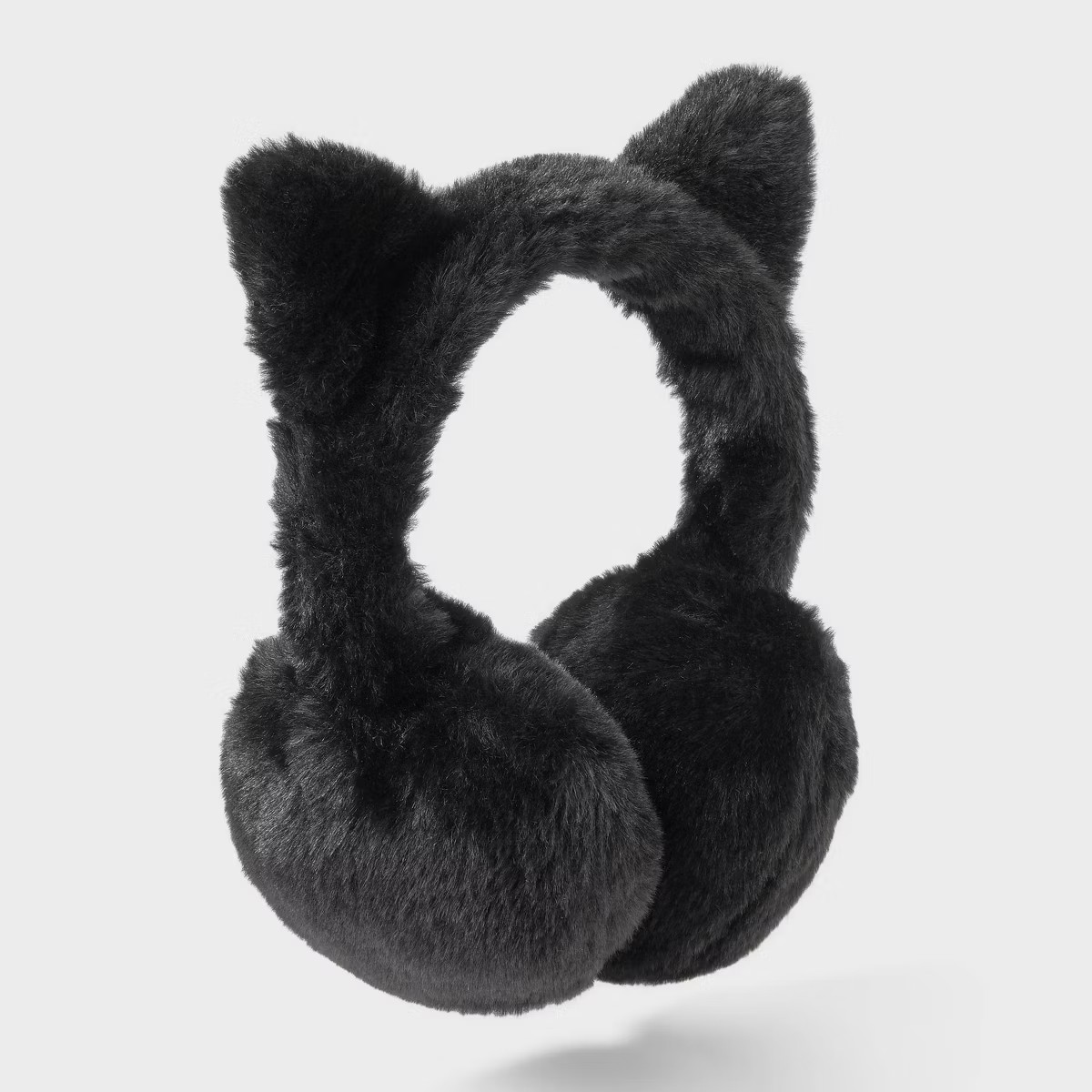 Girls' Faux Fur Cat Earmuff - Cat & Jack™ Black | Target