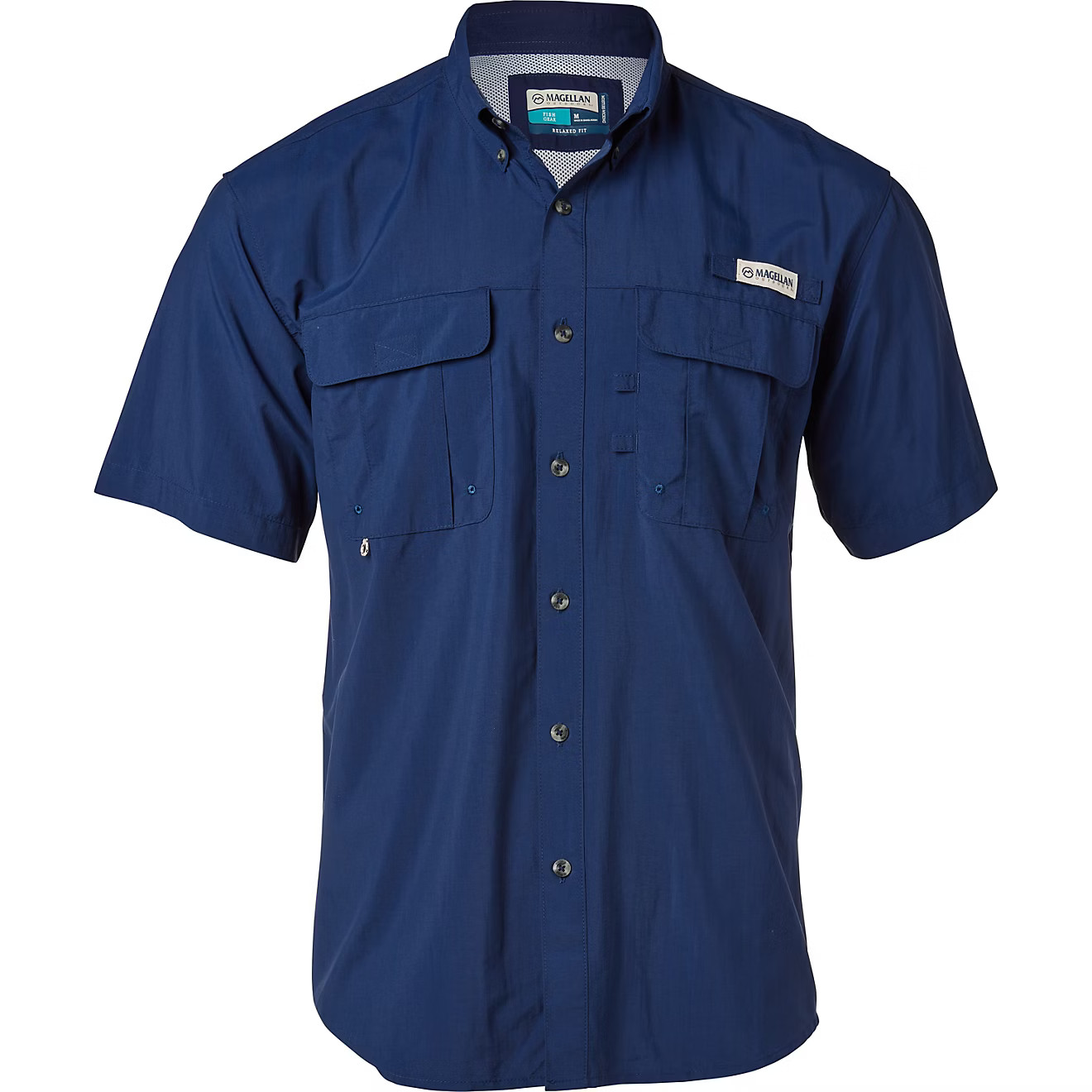 Magellan Outdoors Men's Laguna Madre Solid Short Sleeve Fishing Shirt | Academy | Academy Sports + Outdoors
