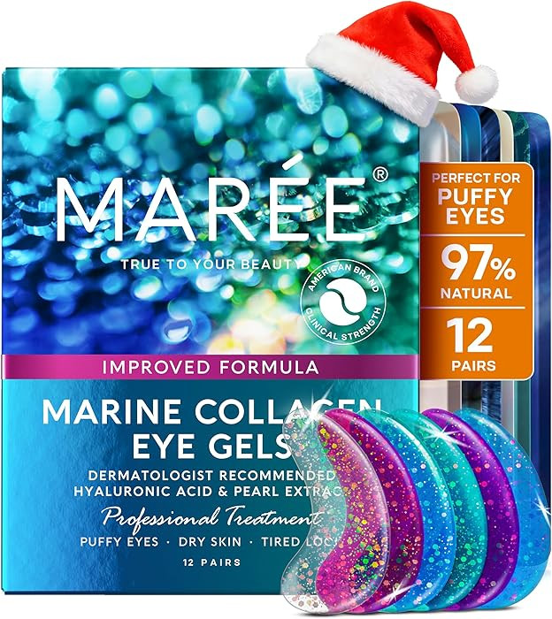 MAREE Eye Gels - Cooling Pads Under Eye Patches for Puffy Eyes and Dark Circles with Collagen & H... | Amazon (US)