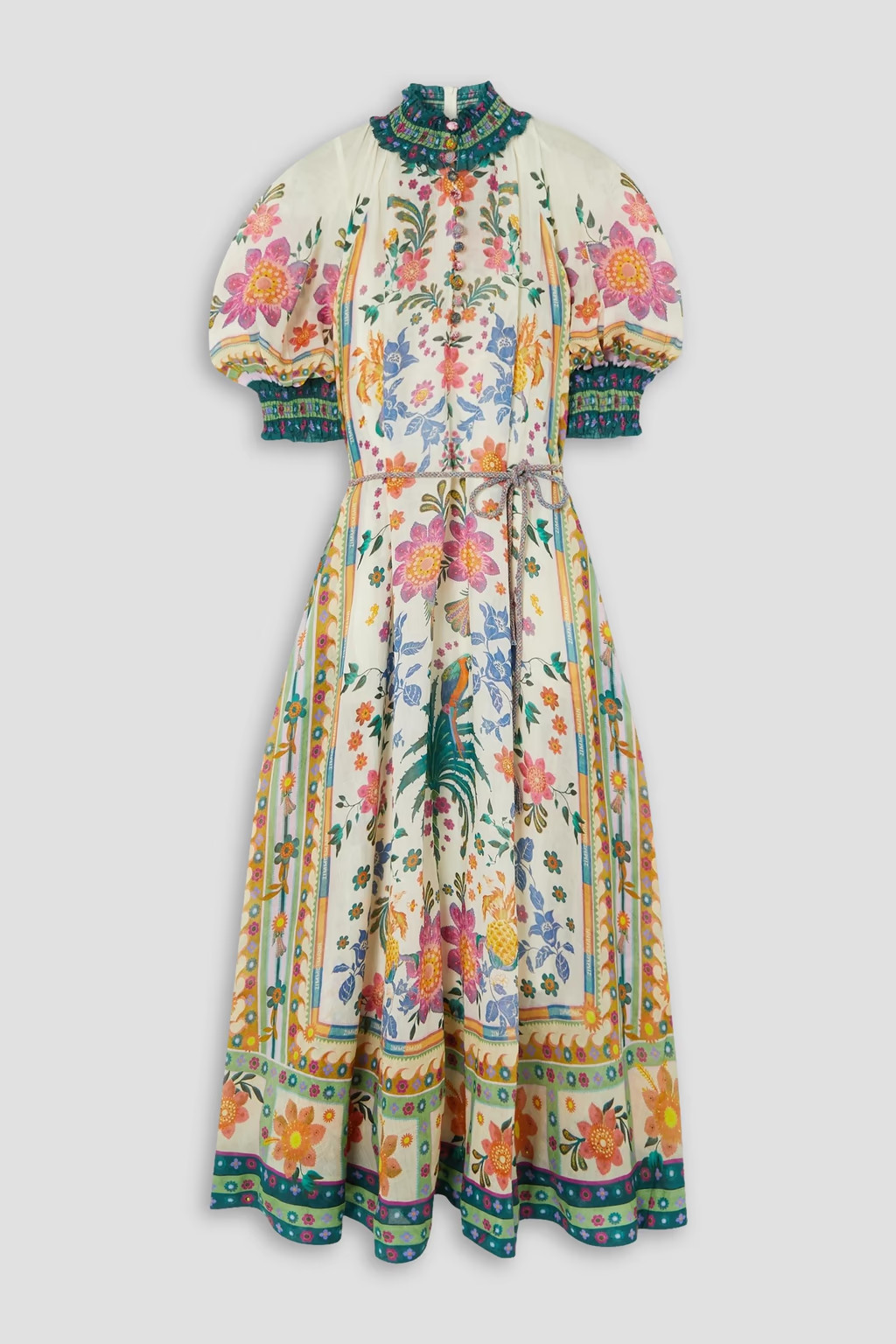Ginger Swing belted floral-print ramie-voile maxi dress | The Outnet (US and CA)