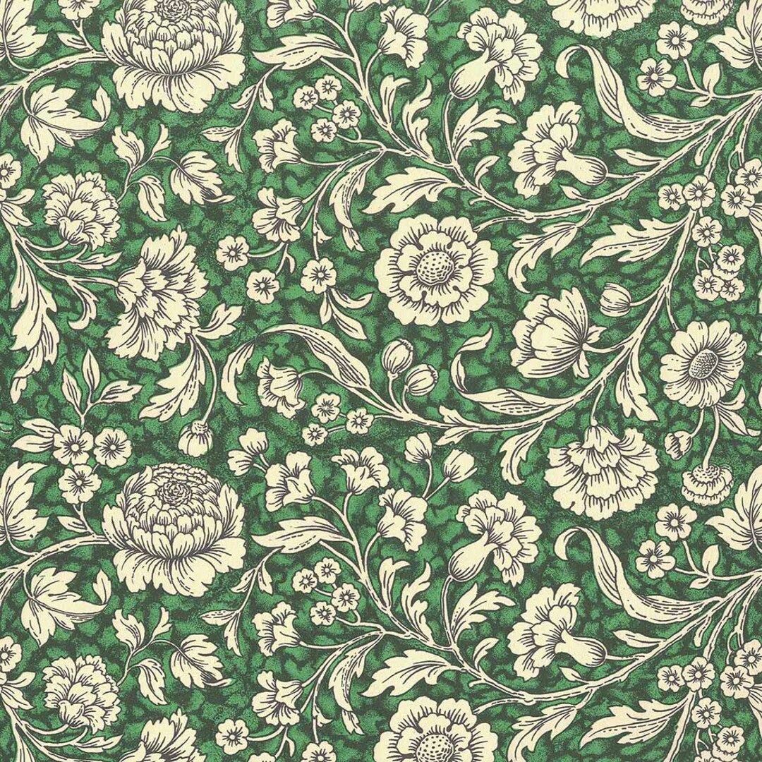 2 Sheets Italian Green Floral Print Paper ~ Carta Varese Italy  IPV812GR x2 | Etsy (US)