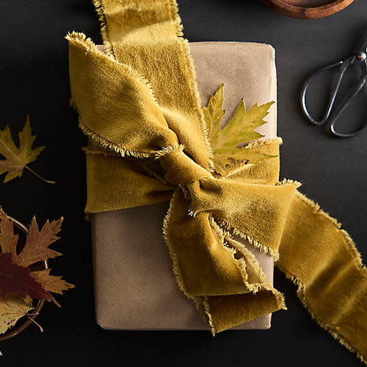 Antiqued Frayed Velvet Ribbon | Terrain