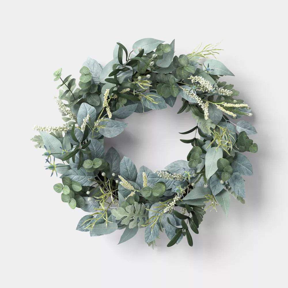 26" Eucalyptus Artificial Wreath - Threshold designed with Studio McGee | eBay US