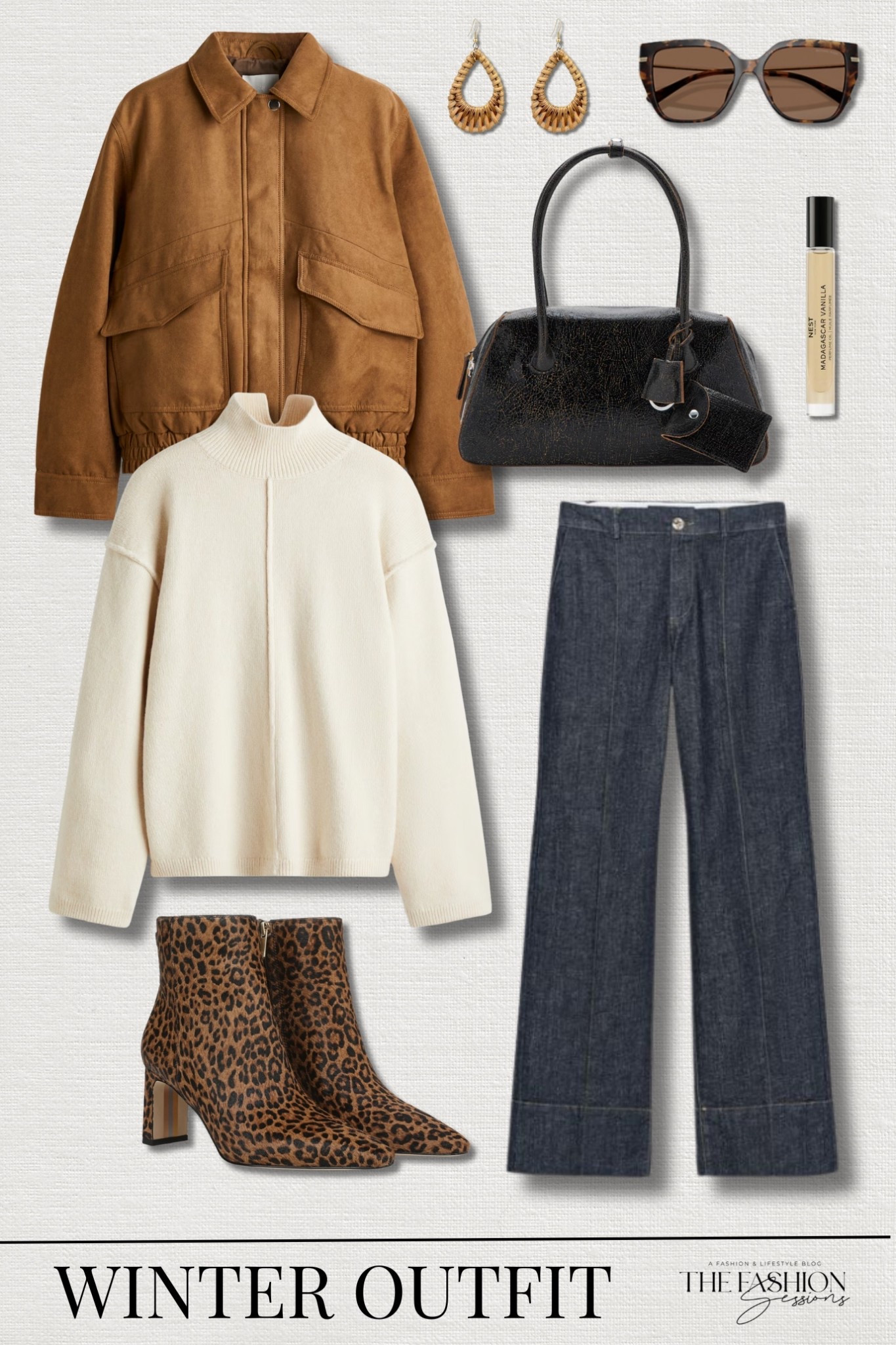 Warm & chic winter outfit inspo!
napped jacket | seam-detail mock turtleneck sweater | bootcut denim pants | Sam Edelman Saige Bootie | leather shoulder bag with charms | Michael Kors St. Barths sunglasses | Nest Madagascar vanilla perfume | bohemian wicker earrings | winter outfit | women's outerwear | women's jacket | women's sweater | outfit of the day | winter outfit inspo | elevated casual 

#LTKFindsUnder100 #LTKootd #LTKSeasonal