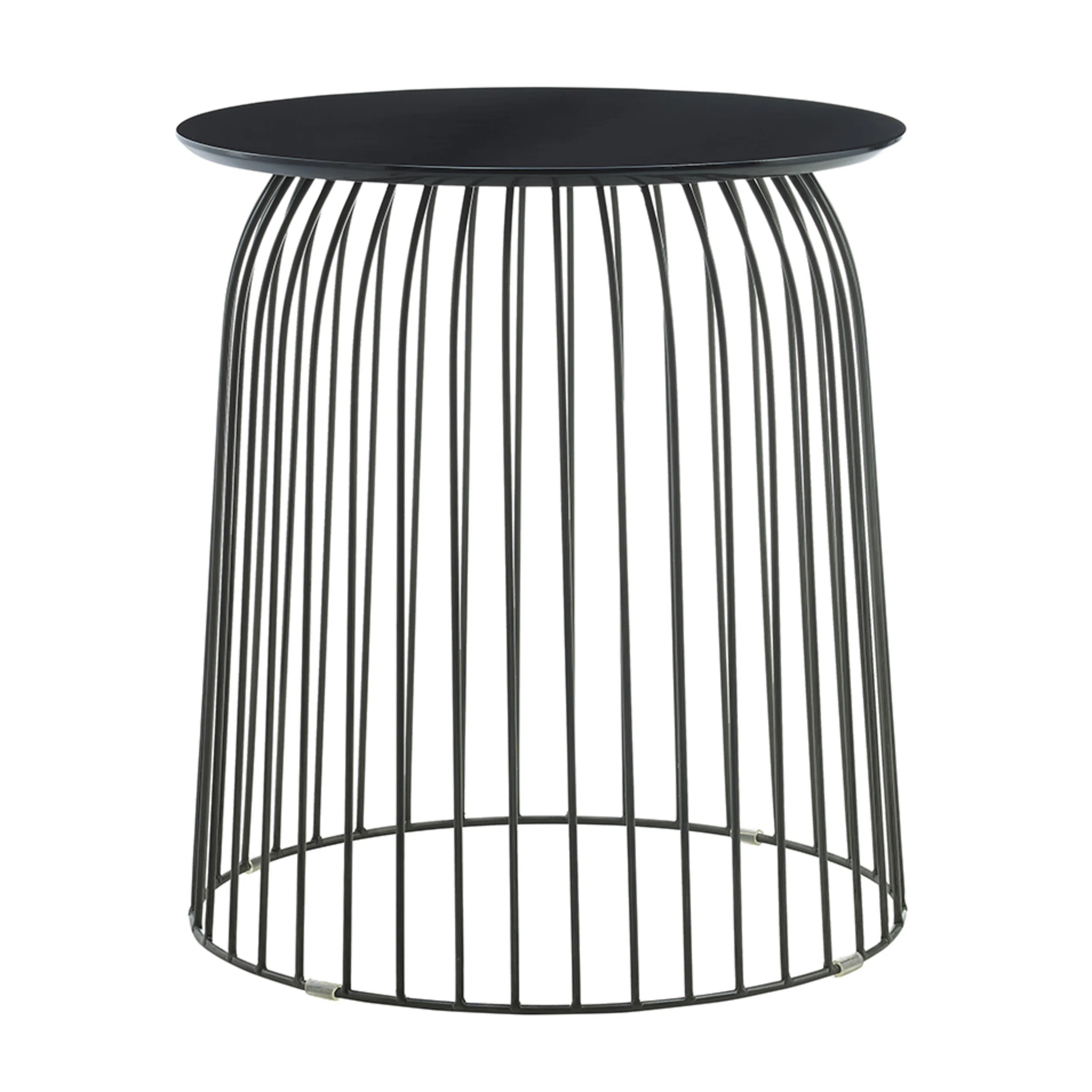 Tommy Hilfiger Wallace Geometric Accent Side Table with Black Metal Cage Design & Reviews | Wayfa... | Wayfair North America