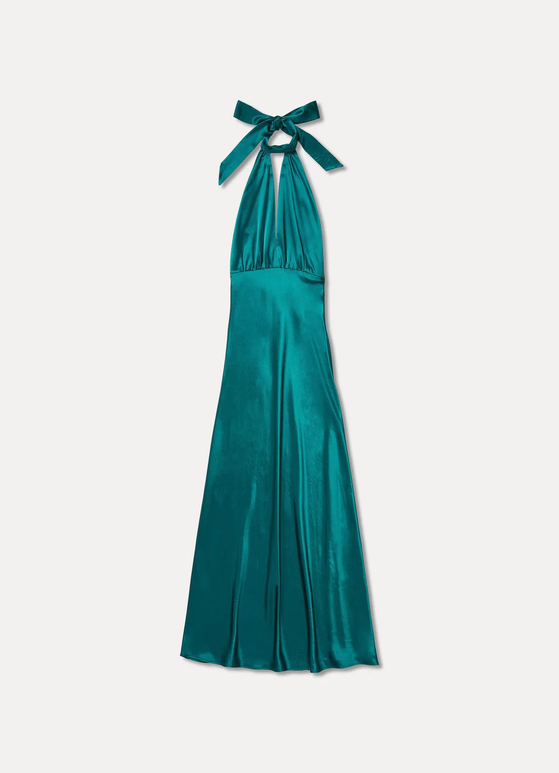 Silky Halter Cutout Gown | Something Navy