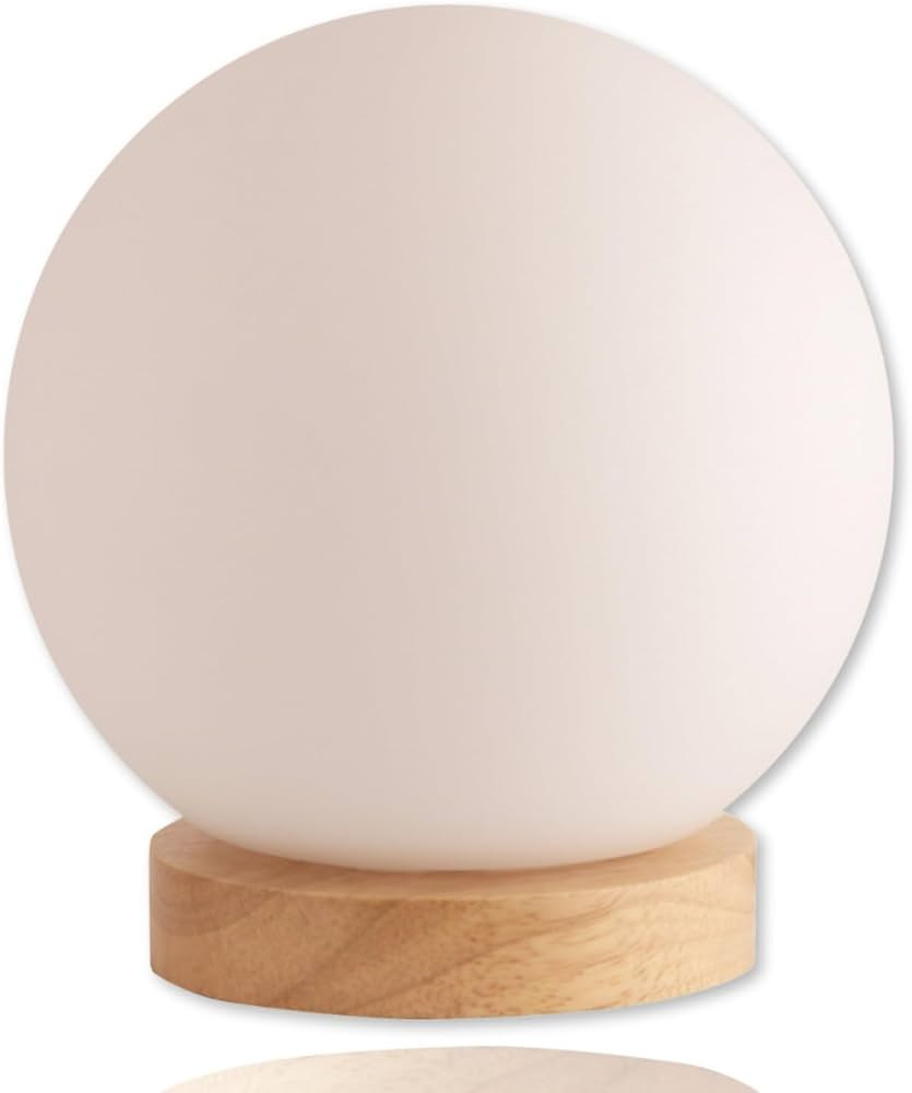 Globe Table Lamp with Included 6 Watt 550 Lumen 2700K LED Bulb - Sphere Lamp with Natural Wooden ... | Amazon (US)