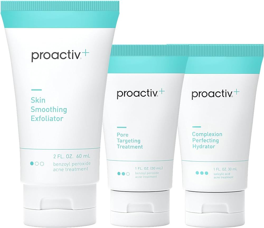 Proactiv+ 3 Step Advanced Skincare Acne Treatment - Benzoyl Peroxide Face Wash, Salicylic Acid Ex... | Amazon (US)