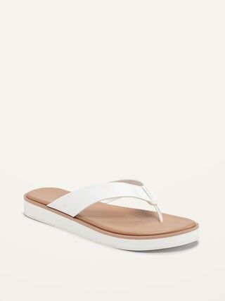 Faux-Leather Flip-Flop Sandals for Women | Old Navy (US)