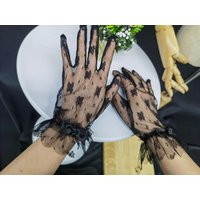 Black Lace Gloves, Wedding Bridal Lace Glove, Bow Glove, Formal Party Gloves, Party Prom Accessories | Etsy (US)