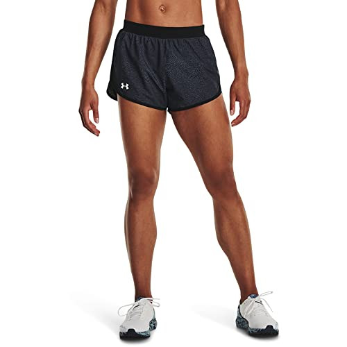 Under Armour Womens Fly by 2.0 Printed Running Shorts, (019) Black/Black/Rebel Pink, X-Large | Amazon (US)
