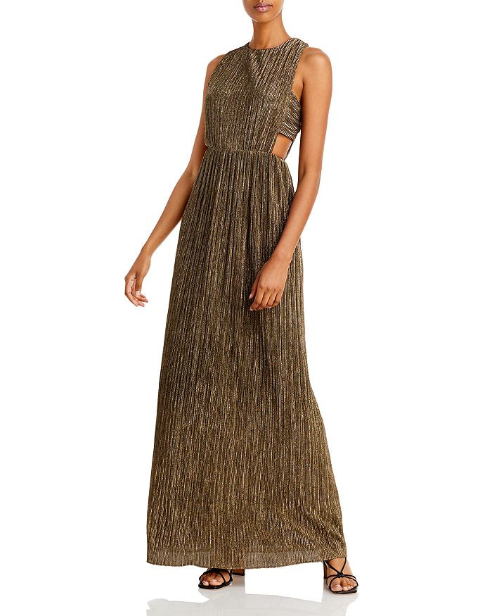 Pleated Metallic Evening Gown | Bloomingdale's (US)