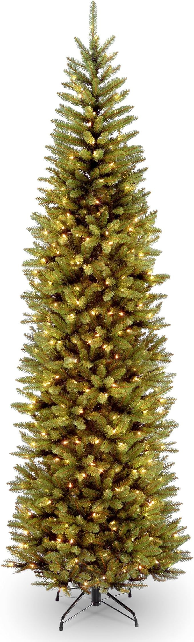 National Tree Company Artificial Pre-Lit Slim Christmas Tree, Green, Kingswood Fir, White Lights,... | Amazon (US)