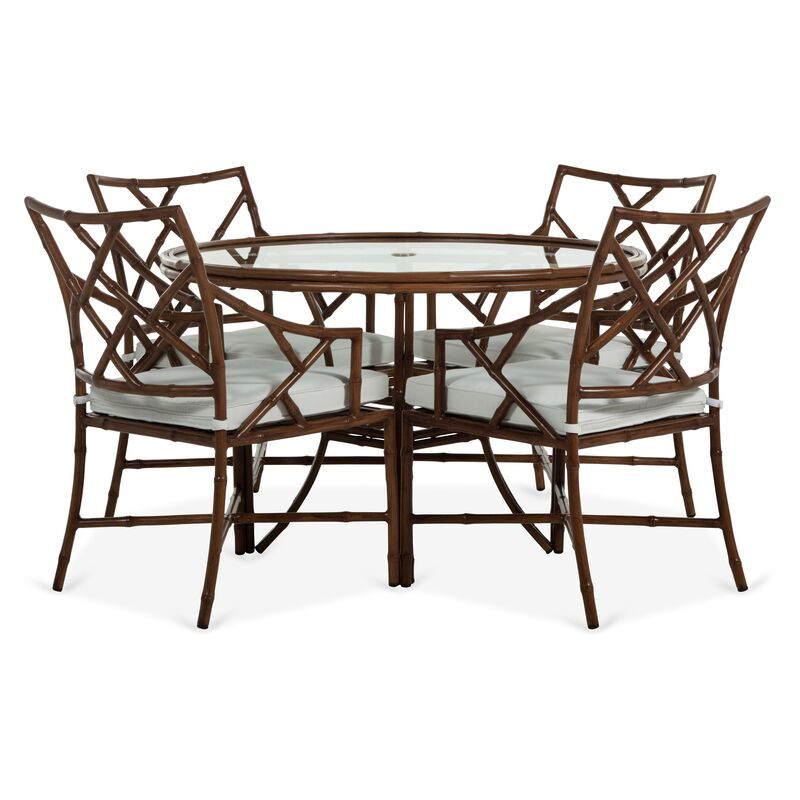 Kit Sandalwood 5-Pc Dining Set, White | One Kings Lane