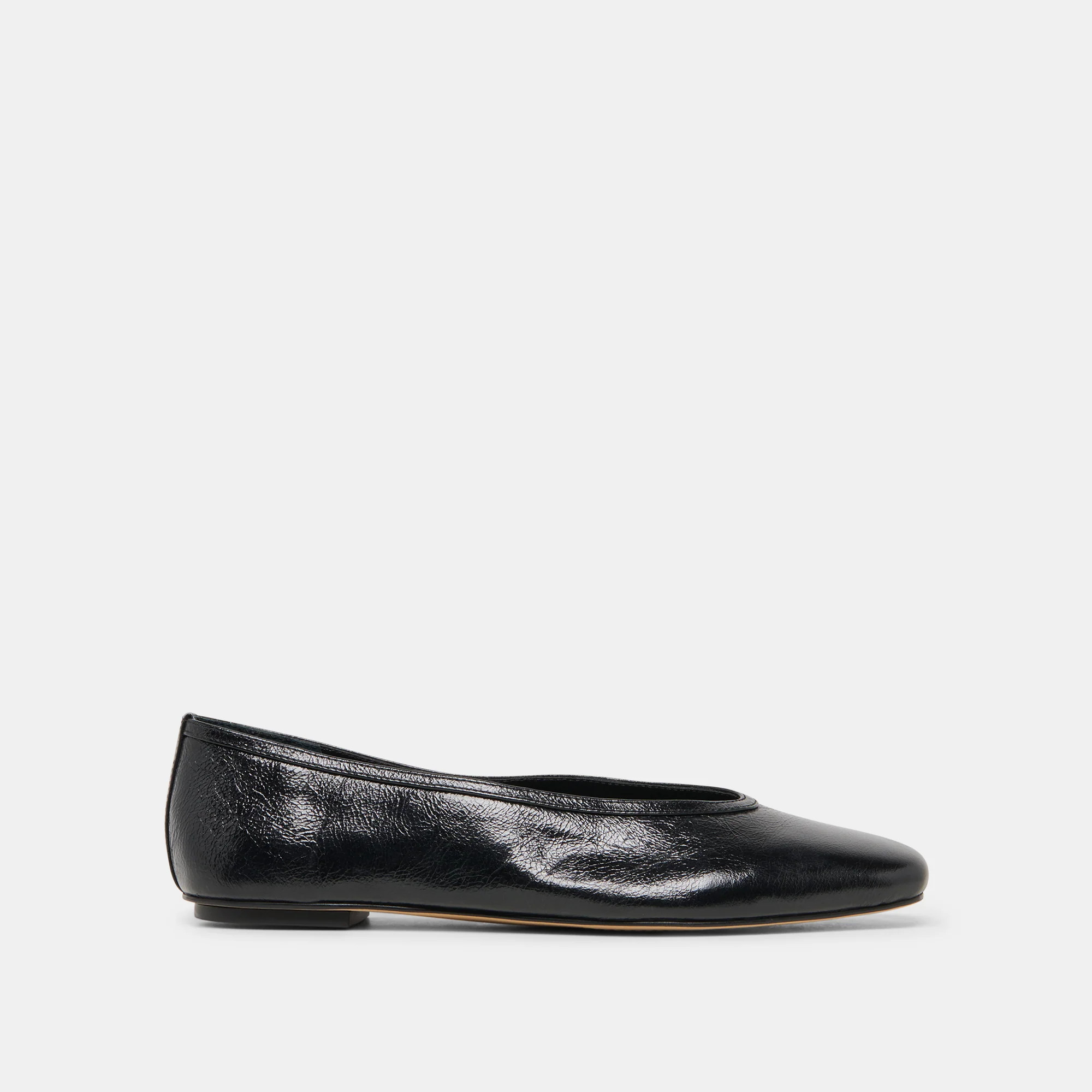 CARET Black Leather Pointed-Toe Ballet Flats | Dolce Vita | DolceVita.com