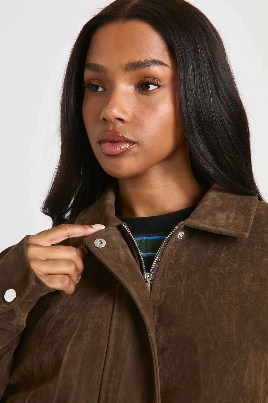 Oversized Faux Suede Bomber Jacket | Boohoo.com (UK & IE)
