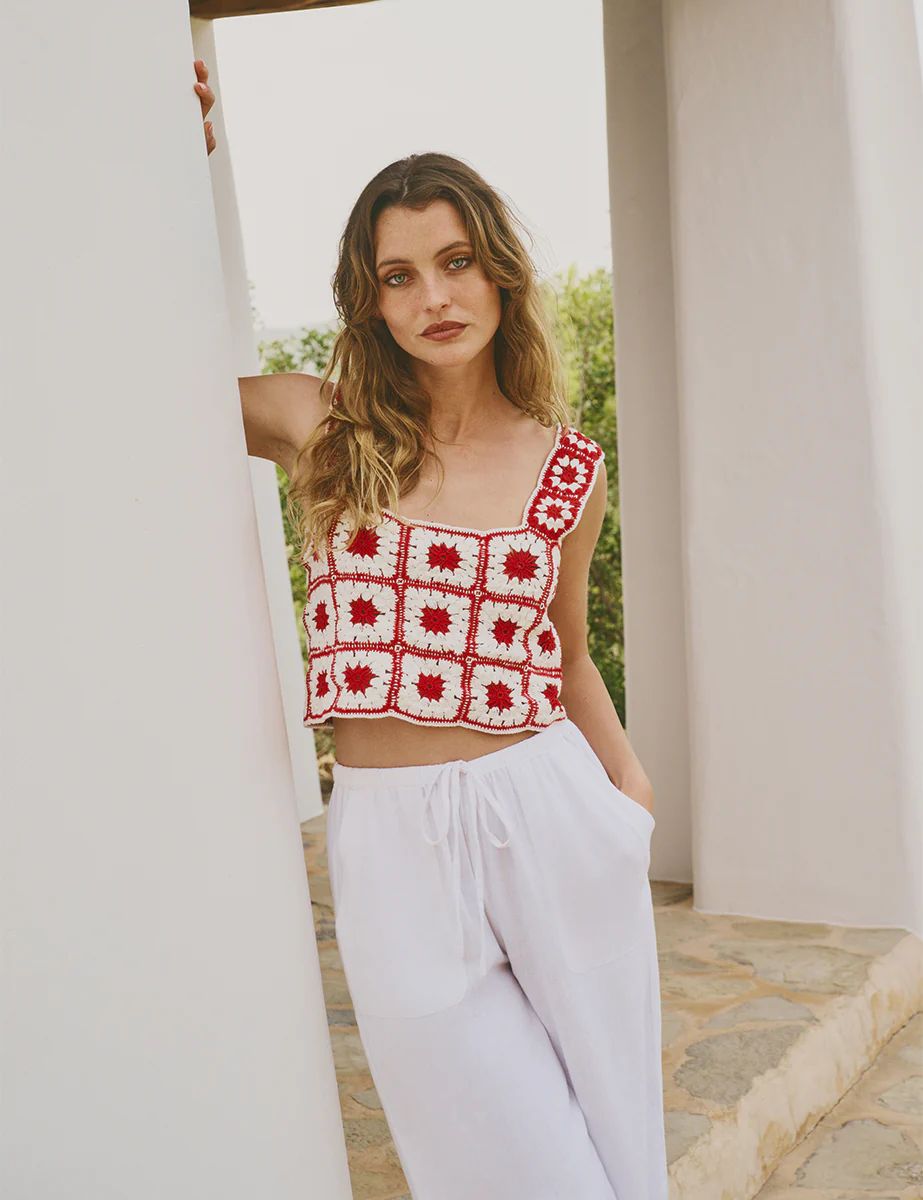 Red and White Crochet Patchwork Marcella Top
  

  
    £89.00 | Nobody's Child
