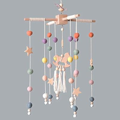 Baby Crib Mobile – 100% NZ Wool Colored Felt Ball Mobile for Your Boy or Girl Babies Bed Room ... | Amazon (US)