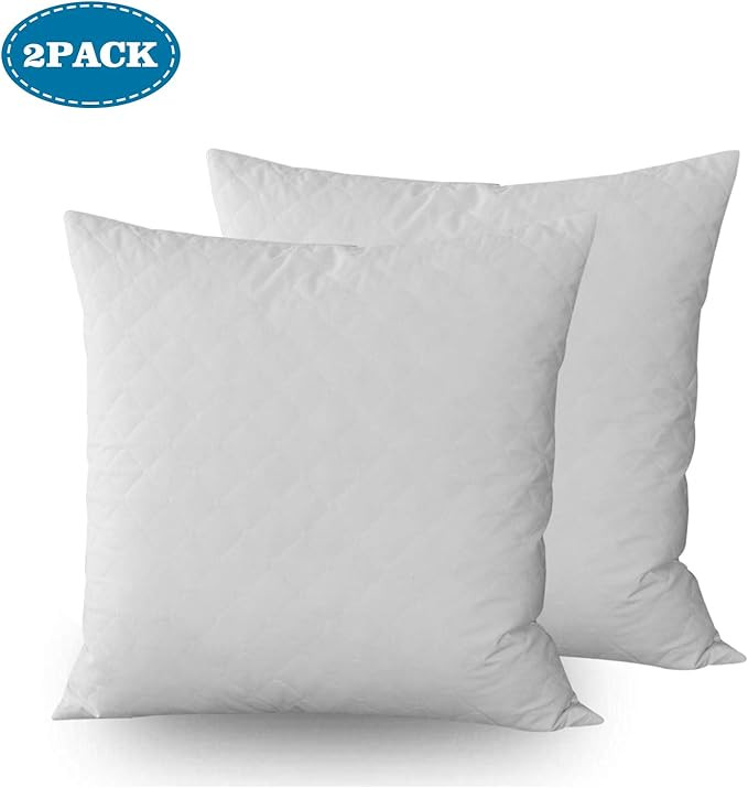 Dream High Premium Goose Down Feather Throw Pillow Inserts(Set of 2)-100% Cotton Cover, Square,Lu... | Amazon (US)