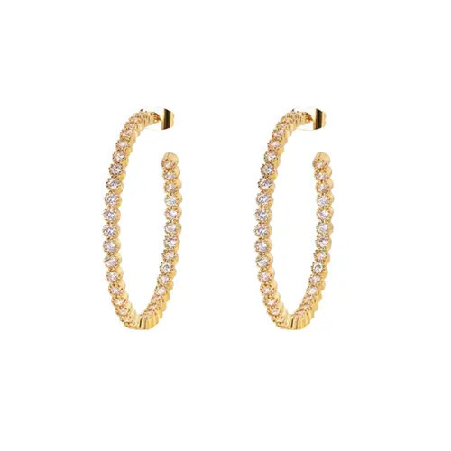 Hollywood Sensation Crystal Hoop Earrings in Gold at Nordstrom | Nordstrom