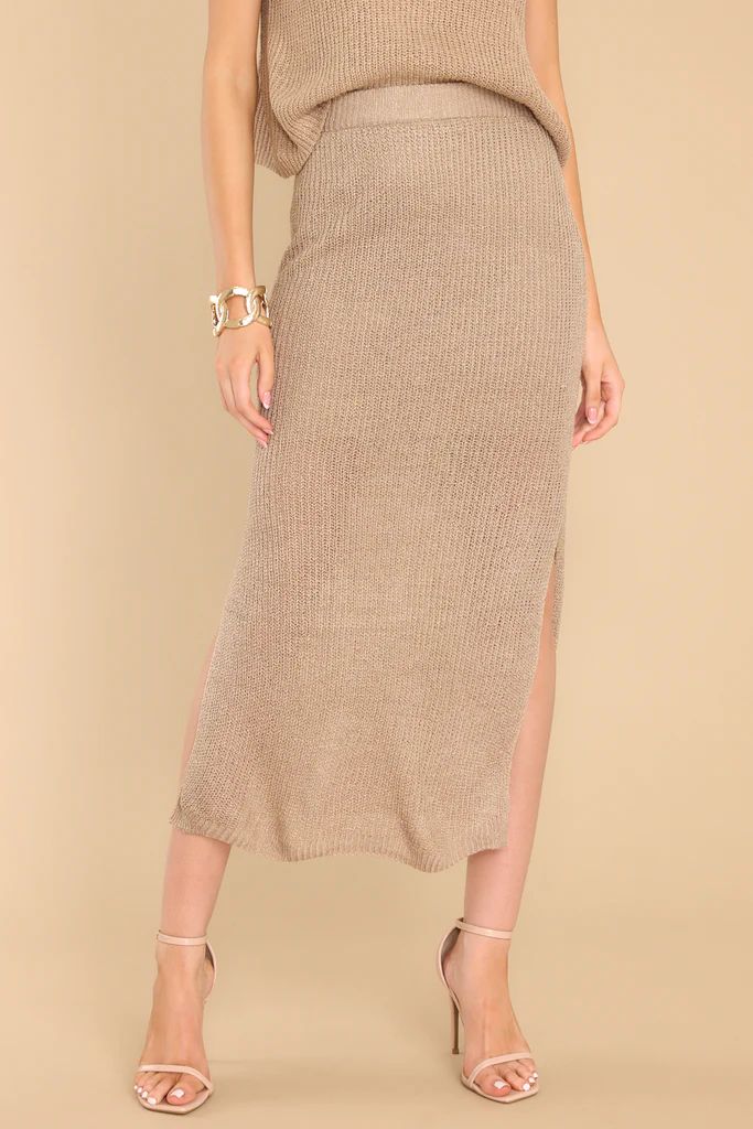 Never Change Taupe Knit Skirt | Red Dress 
