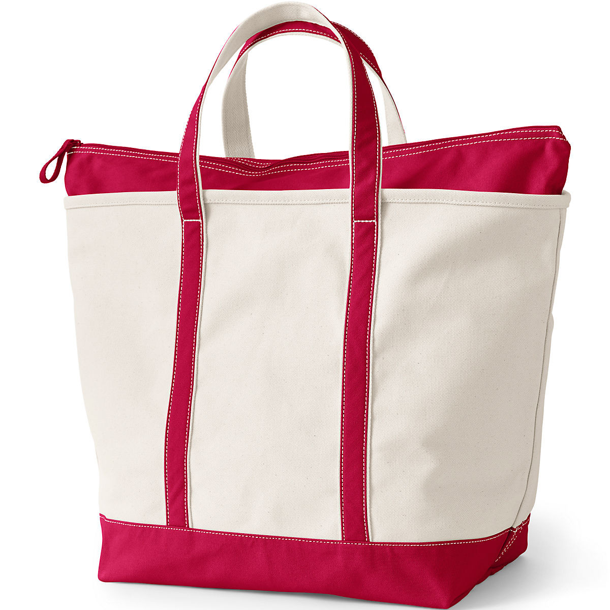Extra Large Natural 5 Pocket Zip Top Canvas Tote Bag | Lands' End (US)