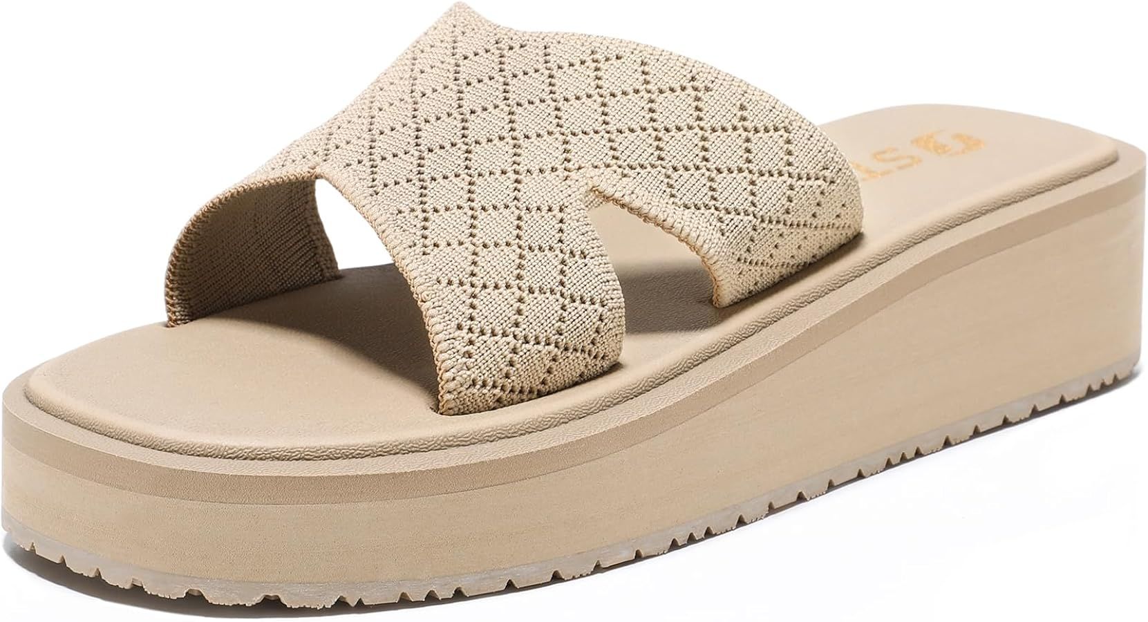 STQ Platform Sandals Women Chunky Slides with Memory Foam Footbed | Amazon (US)